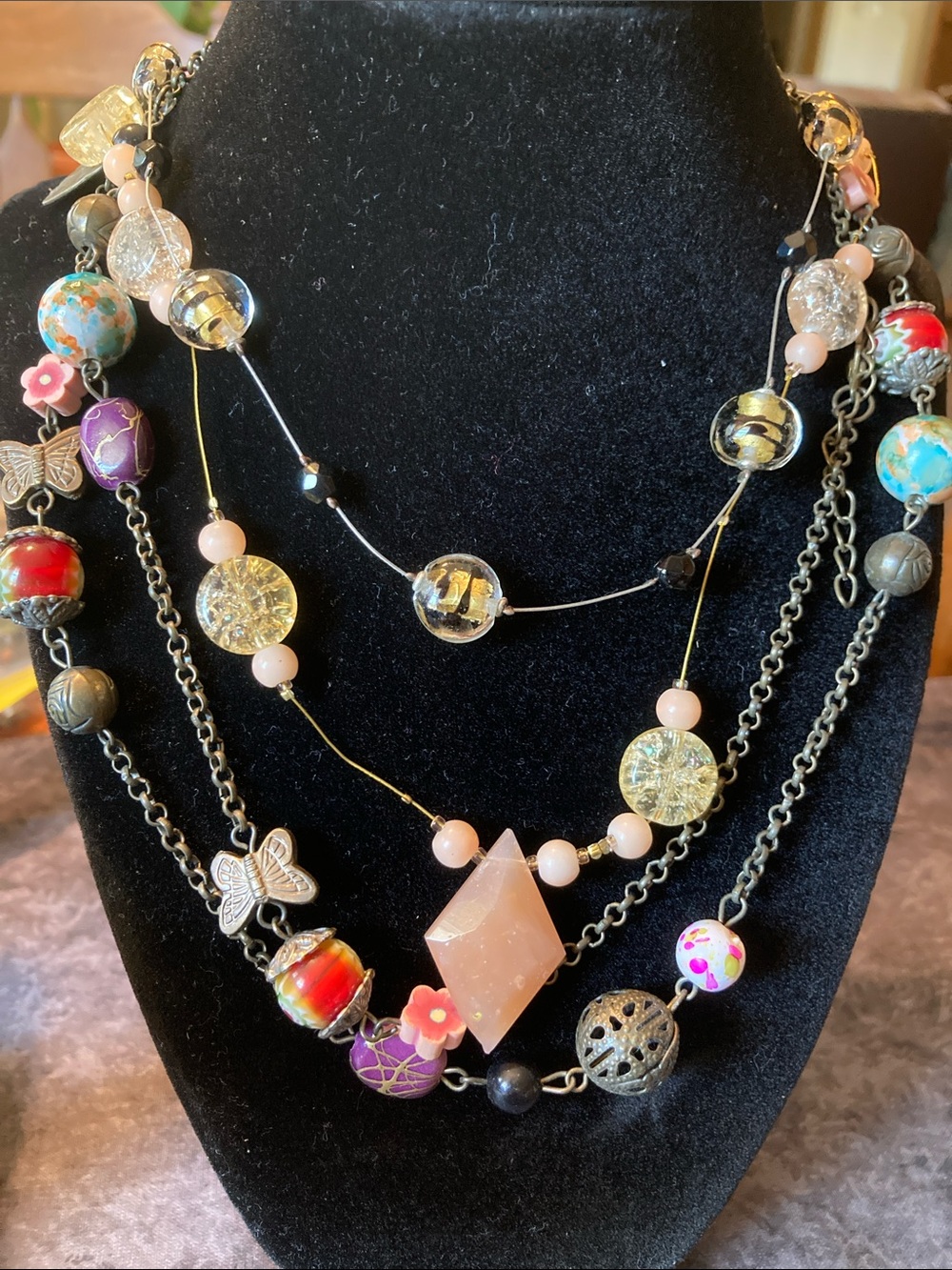 Trio of Bohemian Beaded Necklaces